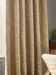 Morris & Co Saffron Acorn Tonal Jacquard Pencil Pleat Pencil Pleat Curtains - Image 5 of 7