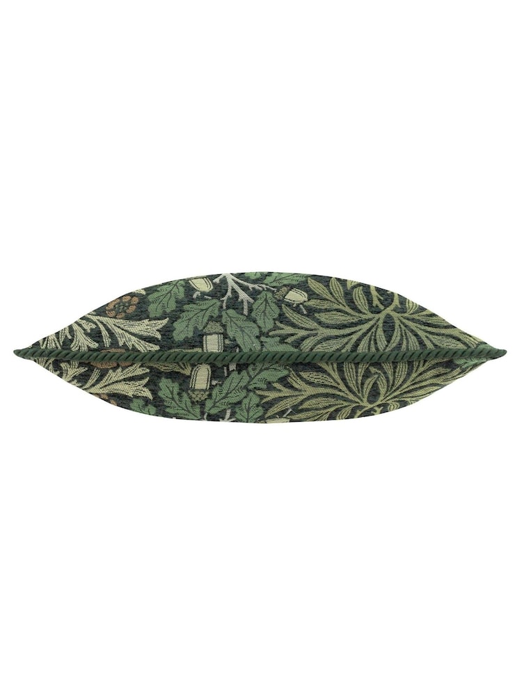 Morris & Co Thyme Forest Green Acorn Jacquard Chenille Cushion - Image 2 of 4