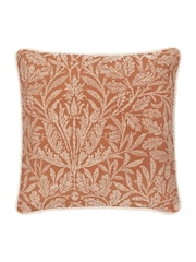 Morris & Co Brick Orange Acorn Tonal Jacquard Piped Cushion - Image 1 of 4