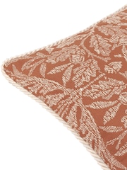 Morris & Co Brick Orange Acorn Tonal Jacquard Piped Cushion - Image 4 of 4