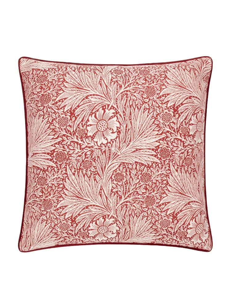 Morris & Co Russet Marigold Jacquard Piped Cushion - Image 1 of 4