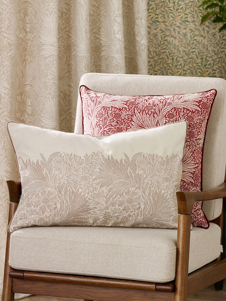 Morris & Co Russet Marigold Jacquard Piped Cushion - Image 4 of 4