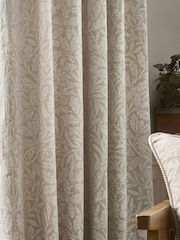 Morris & Co Linen Acorn Tonal Jacquard Pencil Pleat Curtains - Image 5 of 7
