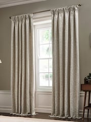 Morris & Co Linen Acorn Tonal Jacquard Pencil Pleat Curtains - Image 7 of 7