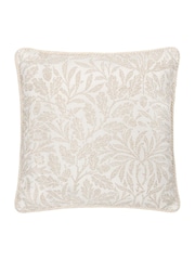 Morris & Co Ivory Acorn Tonal Jacquard Piped Cushion - Image 1 of 4