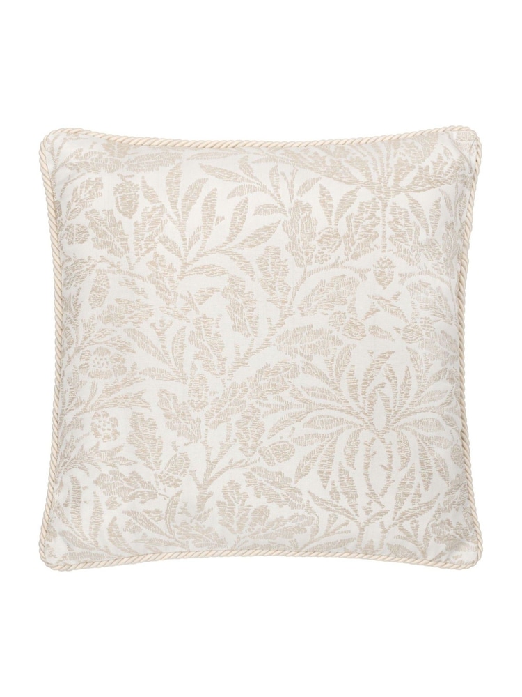 Morris & Co Ivory Acorn Tonal Jacquard Piped Cushion - Image 1 of 4