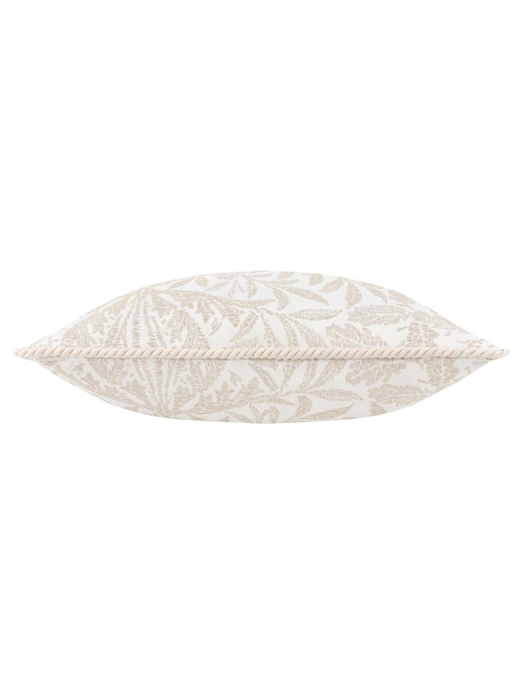 Morris & Co Ivory Acorn Tonal Jacquard Piped Cushion - Image 2 of 4
