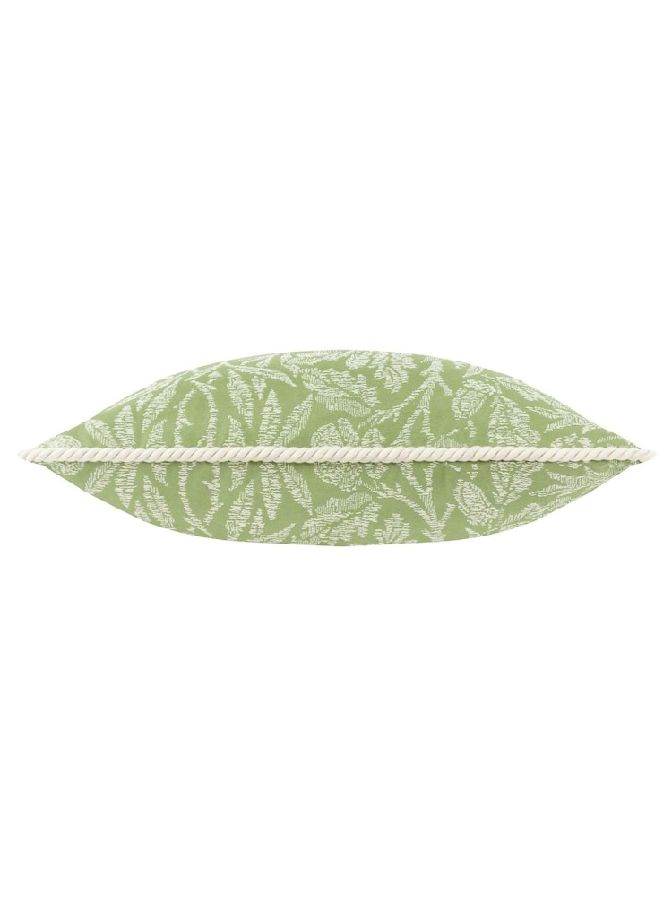 Morris & Co Sage Acorn Tonal Jacquard Piped Cushion - Image 2 of 4