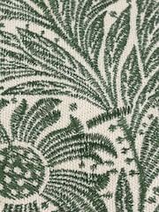 Morris & Co. Leaf Green Marigold Embroidered Piped Cushion - Image 6 of 6
