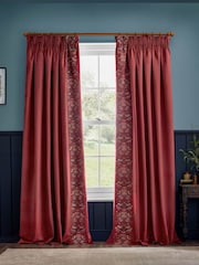 Morris & Co Berry Strawberry Theif Embroidered Pencil Pleat Pencil Pleat Curtains - Image 7 of 7