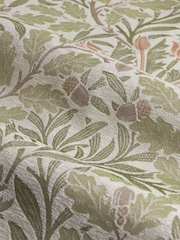 Morris & Co. Stone/Sage Acorn Jacquard Chenille Pencil Pleat Curtains - Image 5 of 6