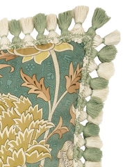Morris & Co Sage Sunflower Cray Floral Chenille Piped Cushion - Image 4 of 5