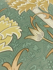 Morris & Co Sage Sunflower Cray Floral Chenille Piped Cushion - Image 5 of 5
