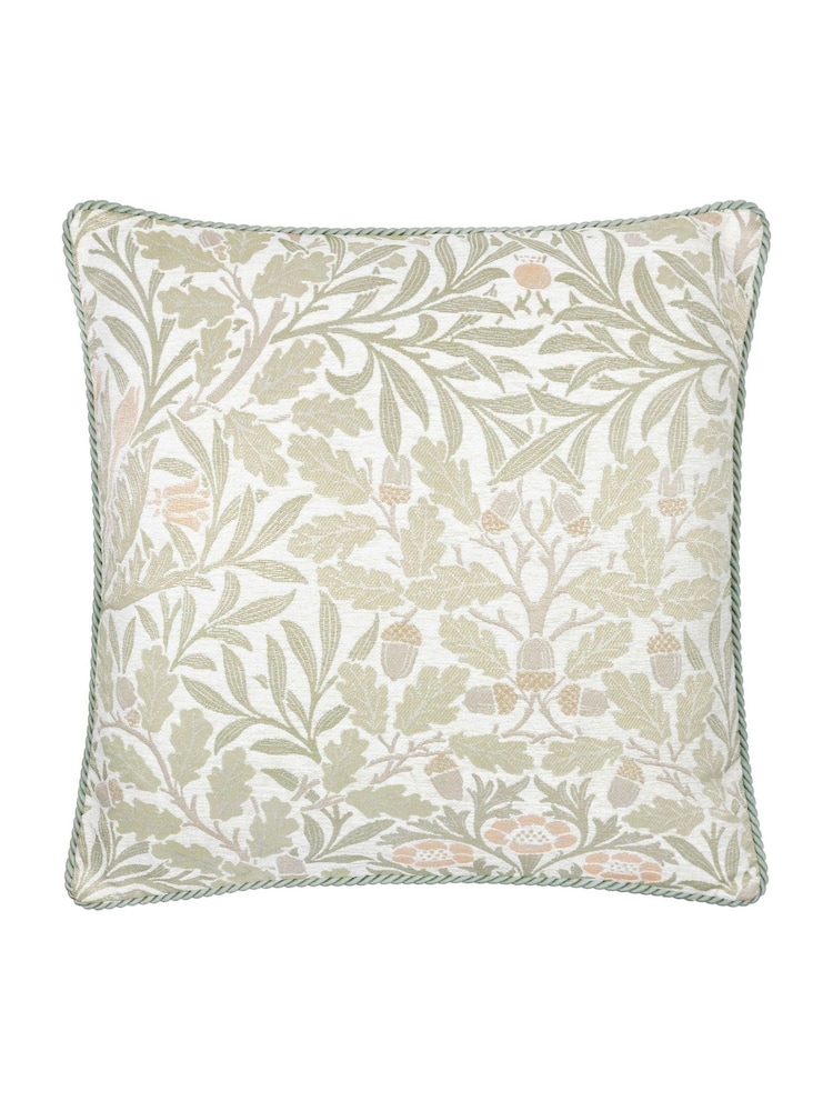 Morris & Co Stone Sage Acorn Jacquard Chenille Cushion - Image 1 of 4
