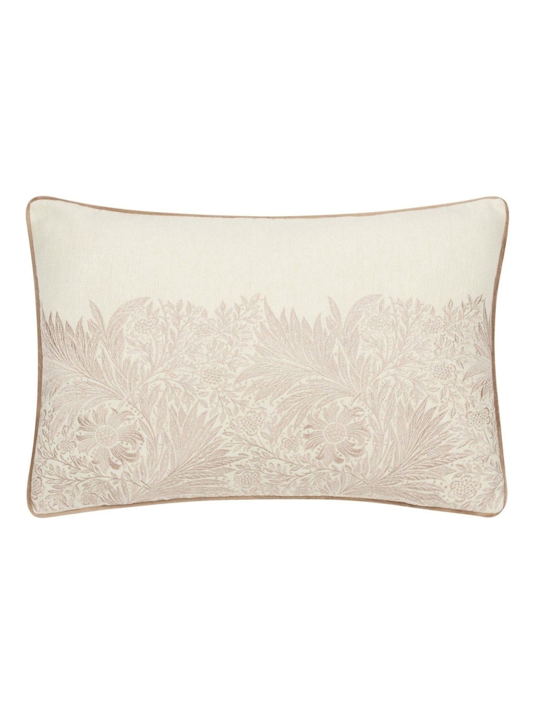 Morris & Co. Stone Marigold Embroidered Piped Cushion - Image 1 of 5