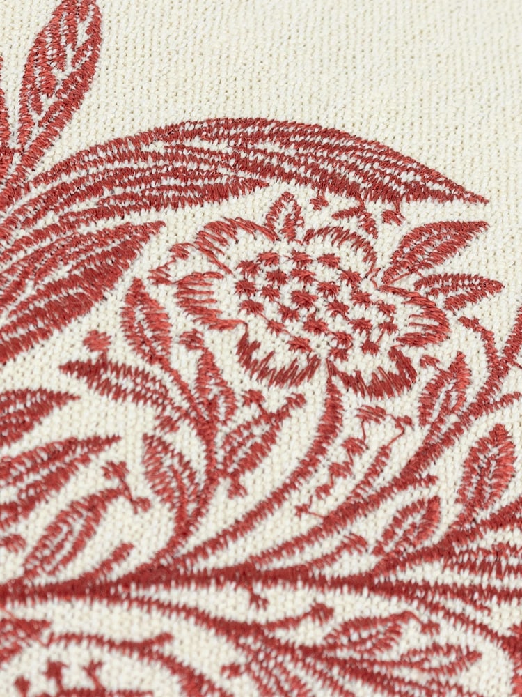 Morris & Co. Russet Marigold Embroidered Piped Cushion - Image 4 of 4