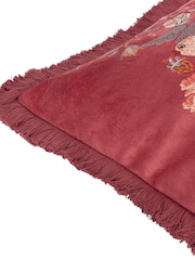 Morris & Co Berry Strawberry Thief Embroidered Fringed Cushion - Image 8 of 8