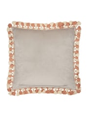 Morris & Co Stone Grey Cray Floral Chenille Piped Cushion - Image 2 of 5