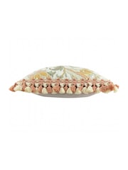 Morris & Co Stone Grey Cray Floral Chenille Piped Cushion - Image 3 of 5