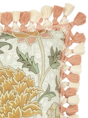 Morris & Co Stone Grey Cray Floral Chenille Piped Cushion - Image 4 of 5