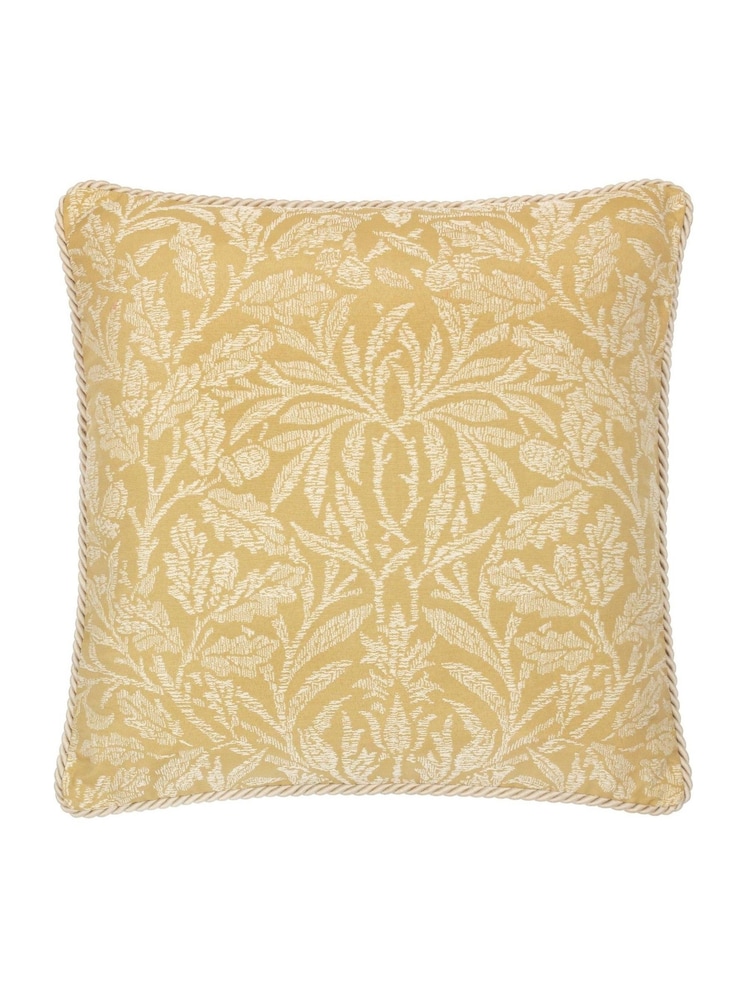 Morris & Co Gold Acorn Tonal Jacquard Piped Cushion - Image 1 of 4