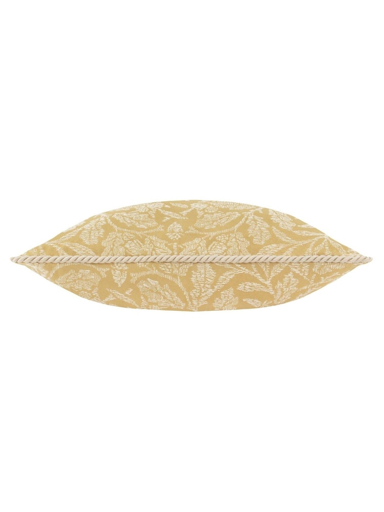 Morris & Co Gold Acorn Tonal Jacquard Piped Cushion - Image 2 of 4