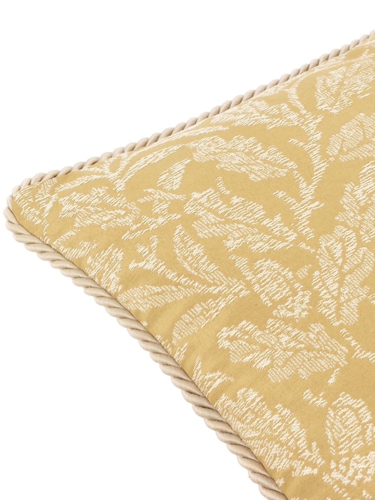 Morris & Co Gold Acorn Tonal Jacquard Piped Cushion - Image 4 of 4