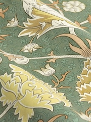 Morris & Co Sage Sunflower Cray Floral Chenille Pencil Pleat Curtains - Image 7 of 7