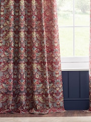 Morris & Co. Berry Strawberry Thief Jacquard Pencil Pleat Curtains - Image 3 of 4