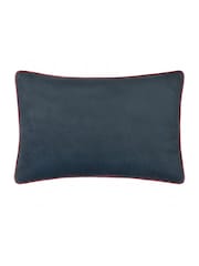 Morris & Co Indigo Seaweed Matt Velvet Piped Cushion - Image 3 of 5