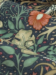 Morris & Co Indigo Seaweed Matt Velvet Pencil Pleat Pencil Pleat Curtains - Image 7 of 7