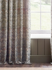 Morris & Co. Biscuit Strawberry Thief Jacquard Pencil Pleat Curtains - Image 2 of 4