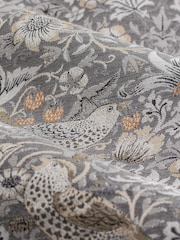 Morris & Co. Biscuit Strawberry Thief Jacquard Pencil Pleat Curtains - Image 5 of 5