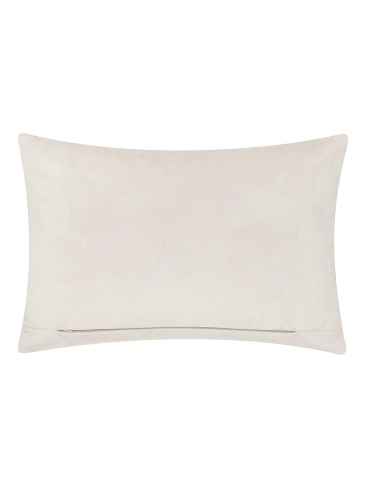 Morris & Co Linen The Brook Embroidered Velvet Braided Cushion - Image 2 of 4