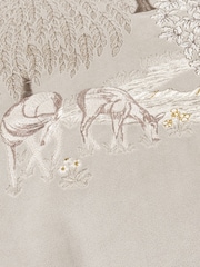 Morris & Co Linen The Brook Embroidered Velvet Braided Cushion - Image 4 of 4