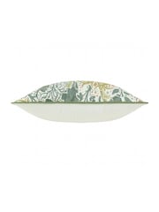 Morris & Co Stone Sunflower Seaweed Matt Velvet Piped Cushion - Image 4 of 5