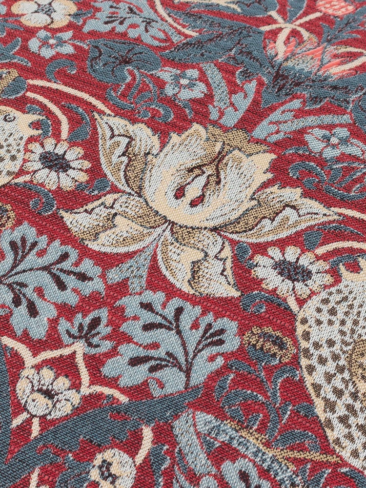 Morris & Co. Berry Strawberry Thief Jacquard Piped Cushion - Image 5 of 5