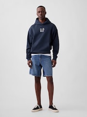 Gap Blue Vintage Soft Oversized Mini-Logo Hoodie - Image 3 of 6