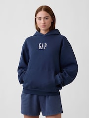 Gap Blue Vintage Soft Oversized Mini-Logo Hoodie - Image 5 of 6