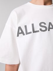 smALLSAINTS White Oversized Boys Logo Infill Crew T-Shirt - Image 3 of 7