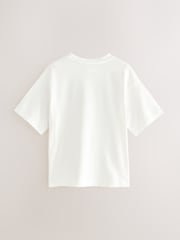 smALLSAINTS White Oversized Boys Logo Infill Crew T-Shirt - Image 5 of 7