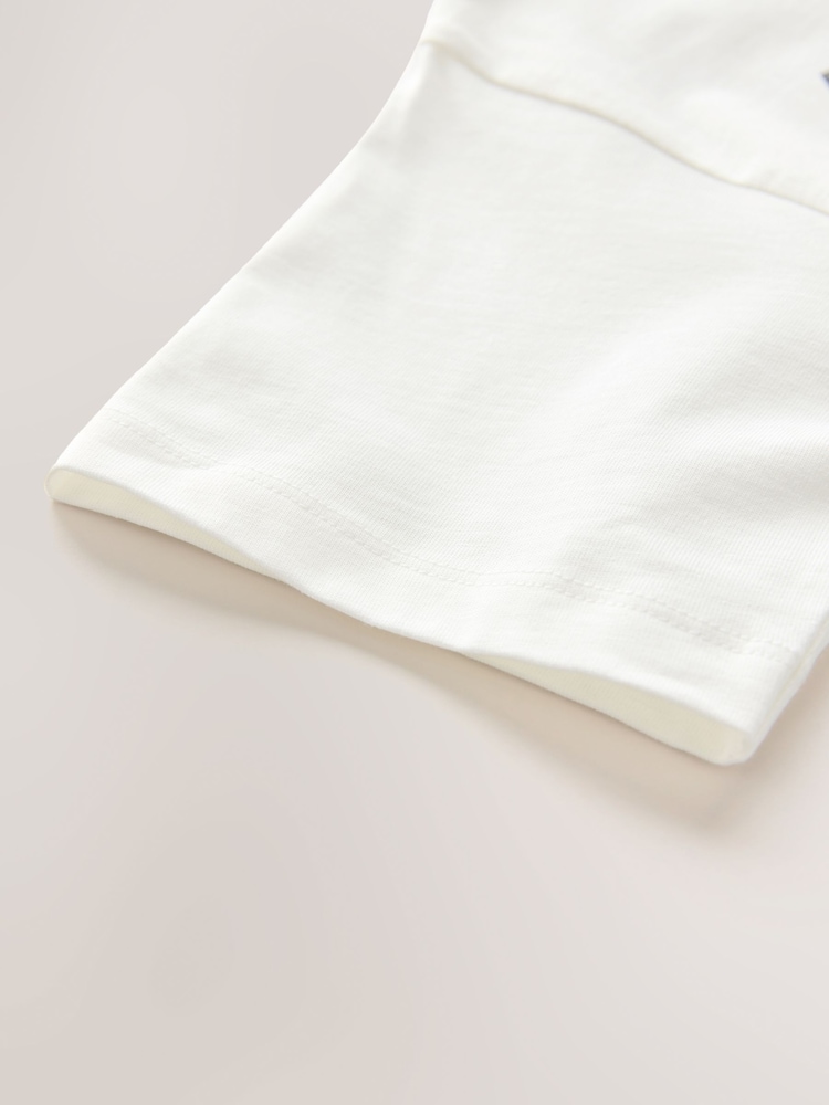 smALLSAINTS White Oversized Boys Logo Infill Crew T-Shirt - Image 7 of 7