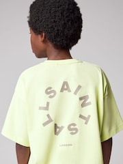 smALLSAINTS Lime Green Oversized Tierra Crew Logo T-Shirt - Image 4 of 8