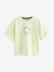 smALLSAINTS Lime Green Oversized Tierra Crew Logo T-Shirt - Image 5 of 8