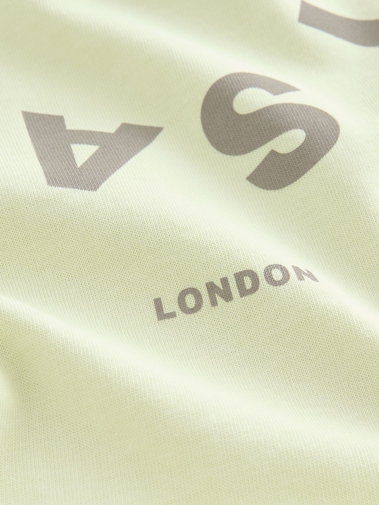 smALLSAINTS Lime Green Oversized Tierra Crew Logo T-Shirt - Image 7 of 8
