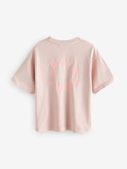 Roze met wassing - smALLSAINTS Oversized Tierra T-shirt met ronde hals en logo - Image 5 of 7