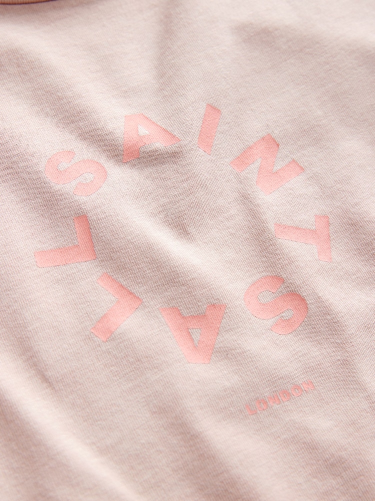 Roze met wassing - smALLSAINTS Oversized Tierra T-shirt met ronde hals en logo - Image 6 of 7