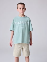 smALLSAINTS Washed Blue Oversized Underground Crew T-Shirt - Image 1 of 7