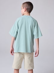 smALLSAINTS Washed Blue Oversized Underground Crew T-Shirt - Image 2 of 7
