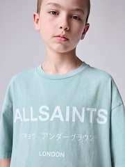 smALLSAINTS Washed Blue Oversized Underground Crew T-Shirt - Image 3 of 7